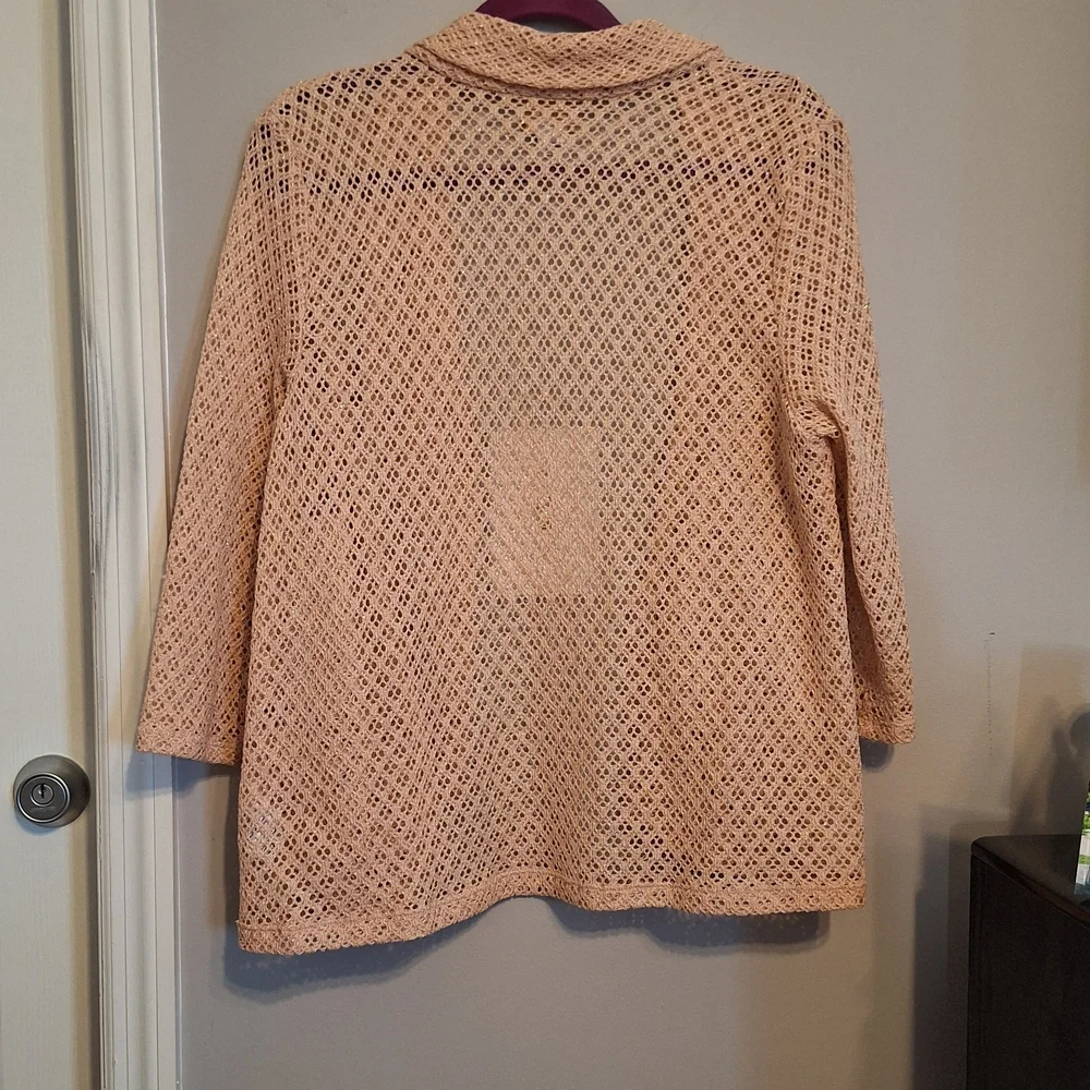 Ruby Rd. Women's Peach Sheer Open-Front Cardigan Jacket Bundle 3/$15